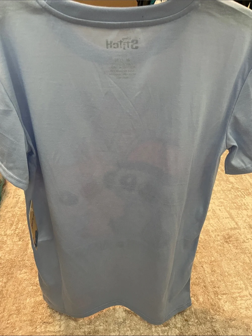 Disney Light Blue Stitch & Angel Short sleeve Nightgown size M 7/8-NWT - Picture 4 of 4